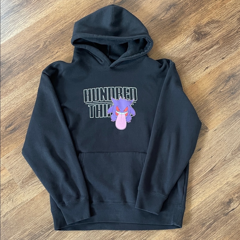100 thieves Pokémon gengar Black Graphic Hoodie